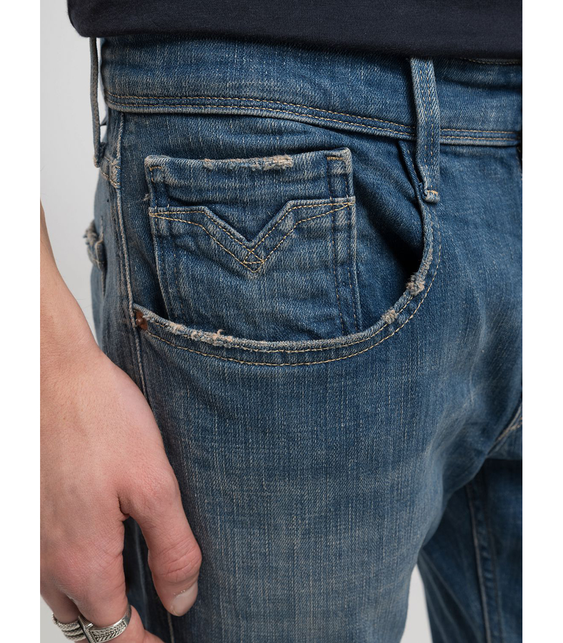 スリムフィットANBASS RED CASTリサイクルデニム 詳細画像 ブルー 6